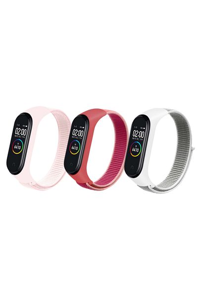 O Ozone Nylon Straps | Xiaomi Mi Band 7 / 6 / 5 | Pearl Pink/Storm Grey/Pomegranate