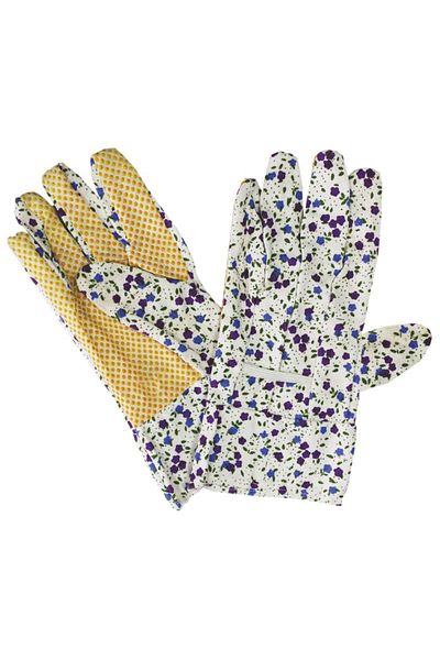 flores Protective canvas gloves, with non-slip grip, universal size, multi-colored