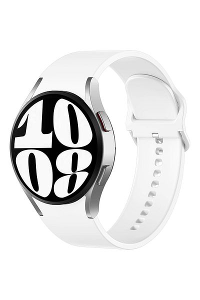 O Ozone Silicone Bands For Samsung Galaxy Watch 7 6 5 4 FE 40mm 44mm 45mmSoft Silicone Sport Strap- white