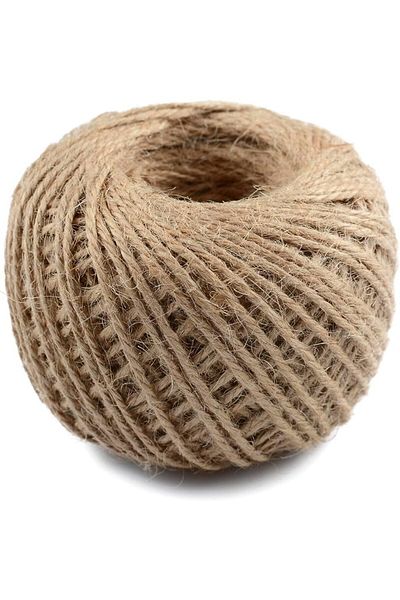 Generic 200M Natural Jute Twine, Jute String Rope 3 ply 2mm Thickness, Garden Twine String for Weddings, Flo