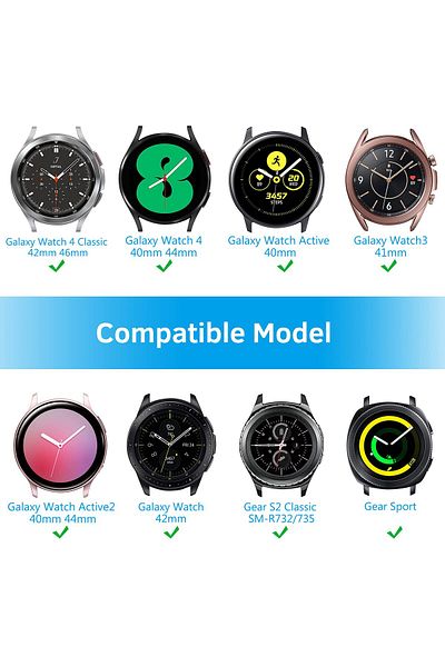 O Ozone Samsung Galaxy Watch 4 40mm 44mm/Classic/Active 2 40mm 44mm|Solid Stainless Steel Watch Band|Black