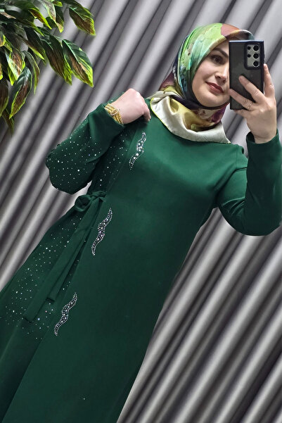 Elmas Tesettür Kadın Tesettür Giyim Krep Abiye Tunik