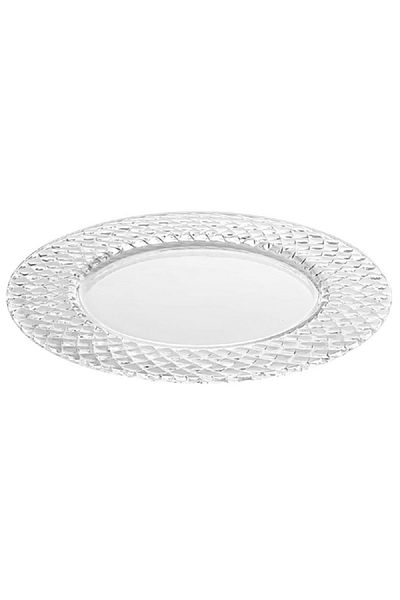 Vidivi 2-Piece Campiello High Definition Glass Charger Plate Set Crystal Clear 32cm