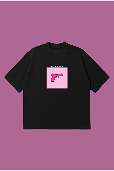 PURE POWER Tricou Gang Gang Pembe Glock Tabanca Pink Boxy Fit Oversize Unisex – Tişoar cu imprimeu | Streetwear