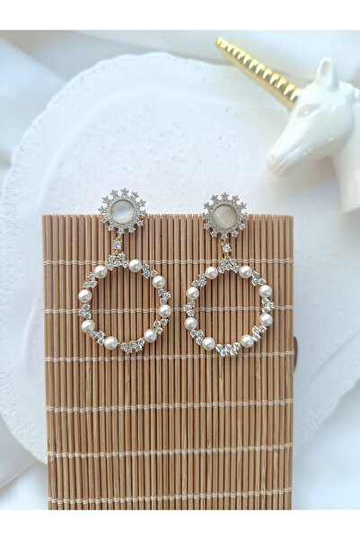 Çelik Taşlı Tasarım Küpe