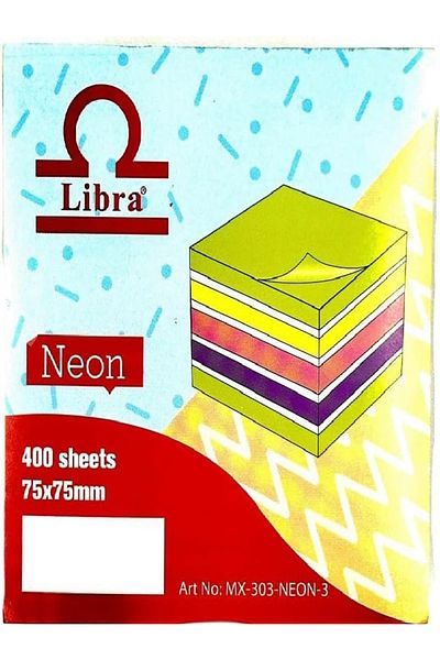 RAHALIFE HOME SOLUTION RAHALIFE Neon Sticky Notes | 400 Sheets | 75x75mm | Bright Colors for Home & Office