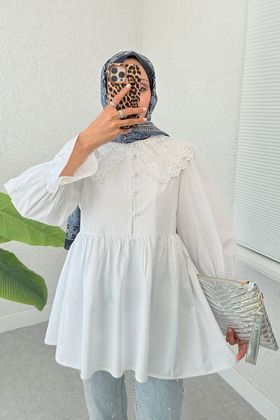 Salih Çelebi Princess Tunic 2345 - White
