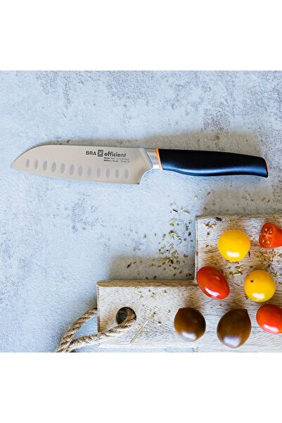 Bra Účinný nôž Santoku, nemecká oceľ, HRC 55, čepeľ 13 cm