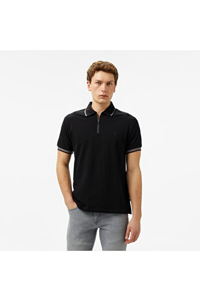 Nautica Erkek Siyah Classic Fit Polo Yaka T-Shirt