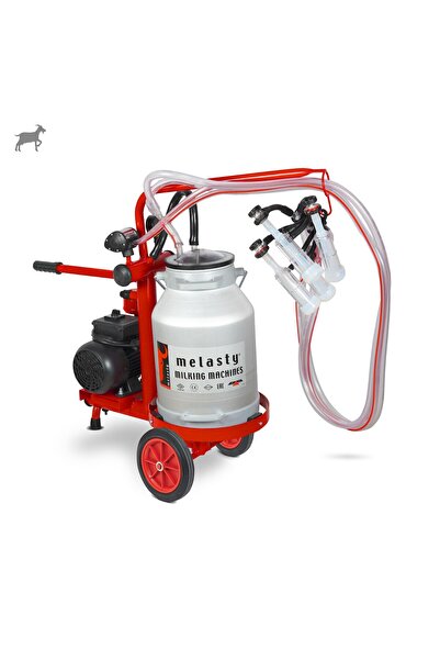 Melasty Ecomini Last Point İkili Keçi Süt Sağma Makinesi (Alüminyum Güğüm-Sil...