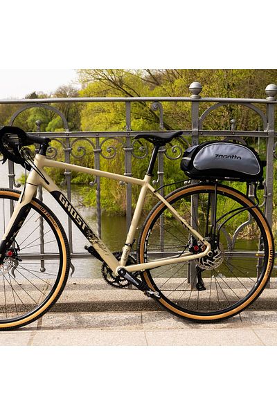 zagatto Rear rack bike bag 9L, black/grey, waterproof, reflective, with strap, 39x19x16 cm, ZG790