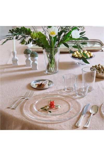 Vidivi 2-Piece Murano High Definition Glass Charger Plate Set Crystal Clear 32cm