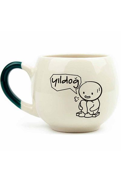 PALTO TASARIM Yıldog! Cream Shiny Balloon Mug - Gift Mug Cup Mug