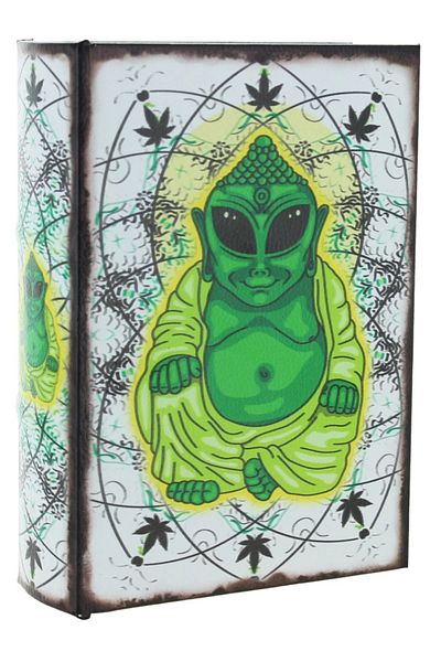 OEM Magic Leaf Buddha camouflaged storage and transport box, wood, with rolling stand, book type