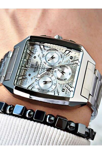 Reward Gümüş Renk Kare Model Fonksiyonlu Çelik Kordon Erkek Kol Saati + BİLEK...