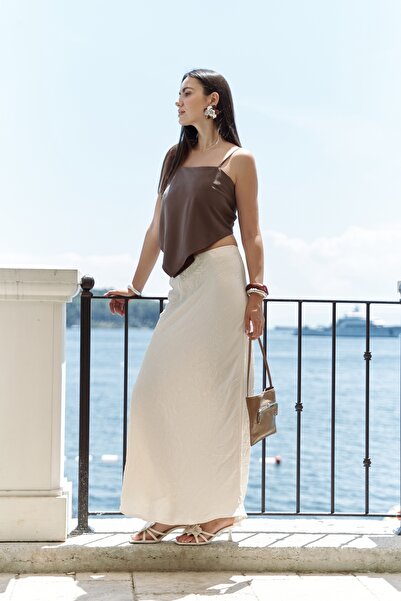 BOHEMAİ Alytih Triangle Detail Soft Brown Crop