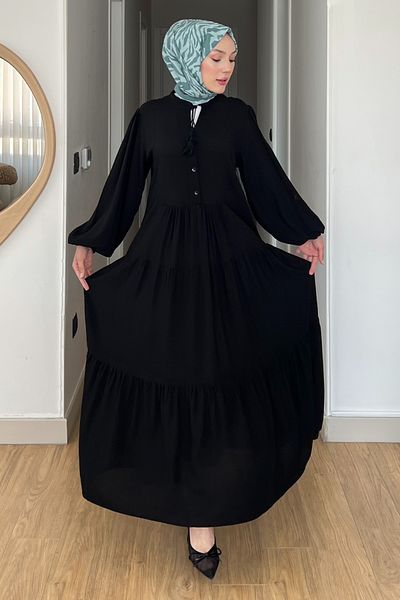 SaklıButik Buttoned Basic Dress
