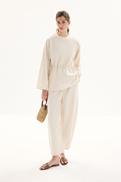 Hooopstore Organic Blended Elastic Vanilla Trousers