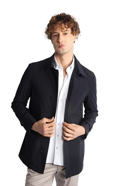 İgs Men's Navy Blue Trench