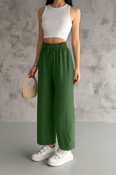 Oasis Relaxed Fit Standard Size Loose Airobin Pantalon with Elastic Waist