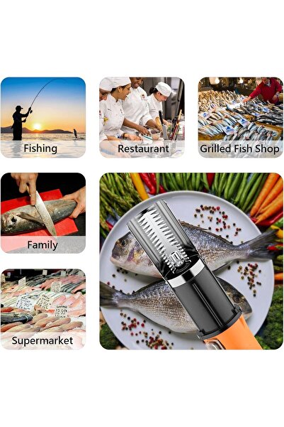 GÜMRÜK BEY LK859B Suya Dayanıklı Şarj Edilebilir 56W 6000 RPM Balık Temizleme...