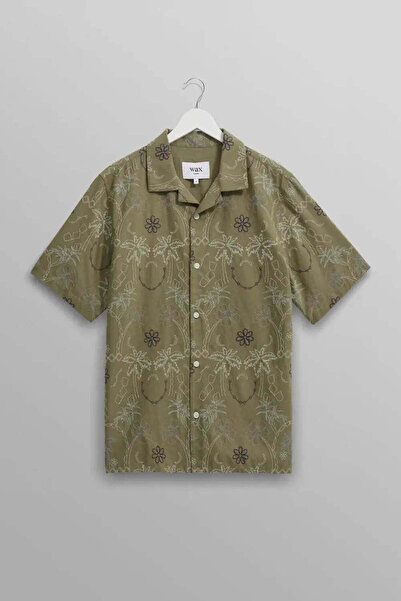 American Rag Cie Didcot Ss Shirt Hawaiian: Relaxed Fit, Cotton-Linen Blend Men's Shirt