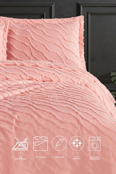 Elart Verona Bedspread Double (240X250 cm) Salmon