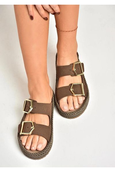 MİSS PARK MODA Aci Brown Slippers