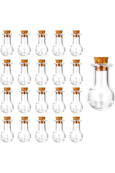 Generic 10 Pcs Name on Rice Glass Vial Pendant 14mm Width Mini Glass Bottles for Necklace Wish Bottle DIY Pe