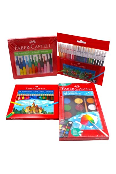 Faber Castell Kırtasiye Ofisi Anaokulu ve İlkokul 4 Parça Premium Boya Seti