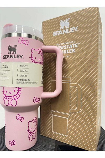 Stanley The Stanley X Hello Kitty Quencher, Stainless Steel Vacuum Insulated Tumbler with Lid and Straw for