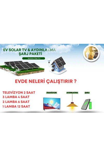 TNL Bağ, Prefabrik Ev, Hobi Evi Uyumlu LED Tv ve Aydınlatma Çalıştıran Güneş Enerji Sistemi - 50W Panel