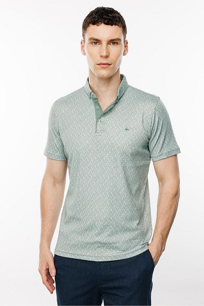 İgs Men's Green Polo Neck T-Shirt