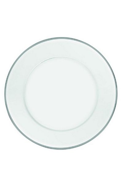 Vidivi 2-Piece Essenze High Definition Glass Charger Plate Set with Silver Rim Crystal Clear 32cm