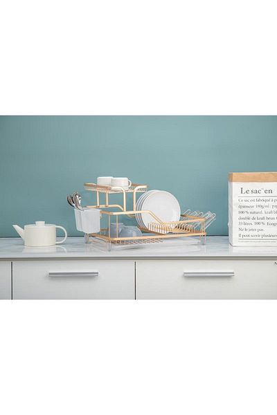 Parfait Durable High Quality Aluminium Dish Rack Gold