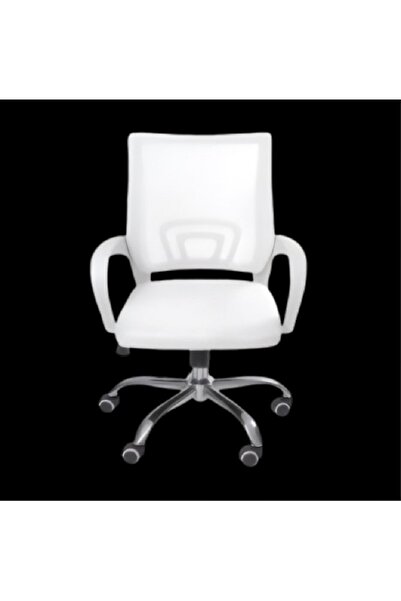 rexa كرسي مكتب دوار شبكي أبيض مع دعم قطني