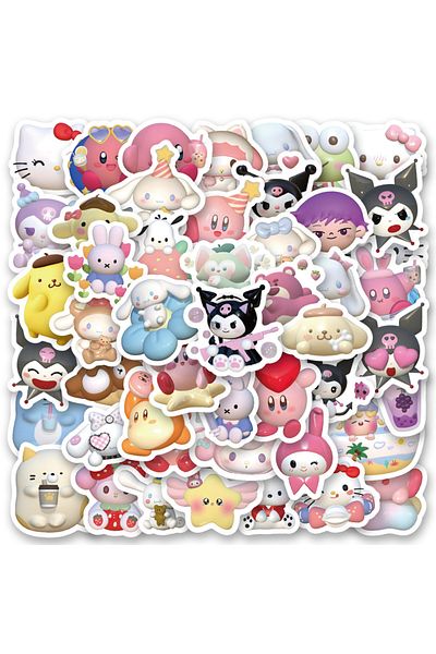 Miniso 100PCS-C 100/200/300Pcs Kawaii Sanrio Kuromi Melody Hello Kitty Stickers Laptop Mobile Phone Luggage