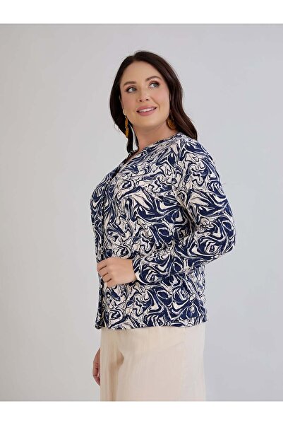 ModaMinar Жіноча сорочка з принтом з бавовняної тканини