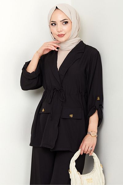 Bestenur Harpe Jacket Pants Double Suit 1567 - Black