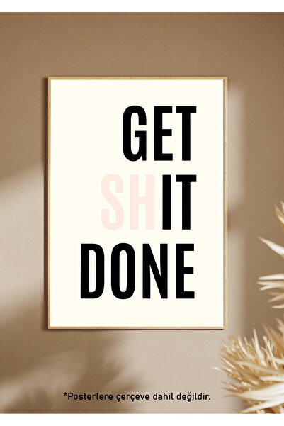 One Little Happiness GET IT DONE Αφίσα Αισθητική αφίσα τοίχου , Αφίσα χωρίς π...