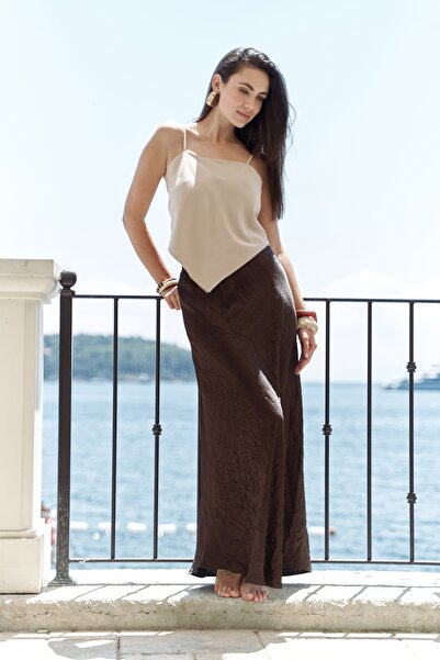 BOHEMAİ Alytih Triangle Detail Beige Crop