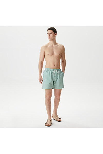 Nautica Erkek Yeşil Regular Fit Çizgili Deniz Şortu