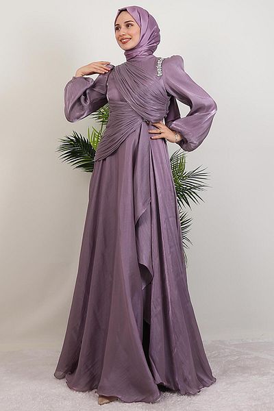 GİYZAMİLA Βραδινό φόρεμα Ilsu Hijab Μαλακό λιλά