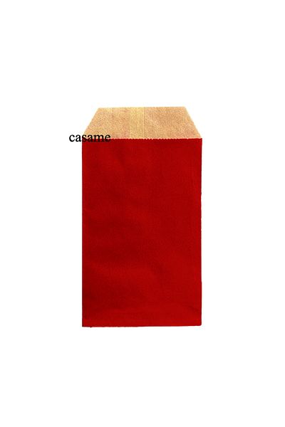 Choice 8x15cm wine red 8x15cm 50pcs Kraft Paper Bags with White Polka Dot Pattern - Perfect for Weddings,
