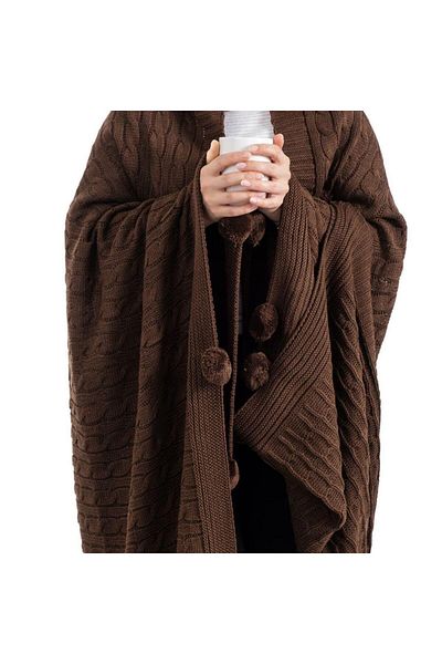 DECORA CASA HOME COLLECTİON Knitwear Braided Tv Blanket - Leg Shawl, Sofa Shawl - 130X170 cm