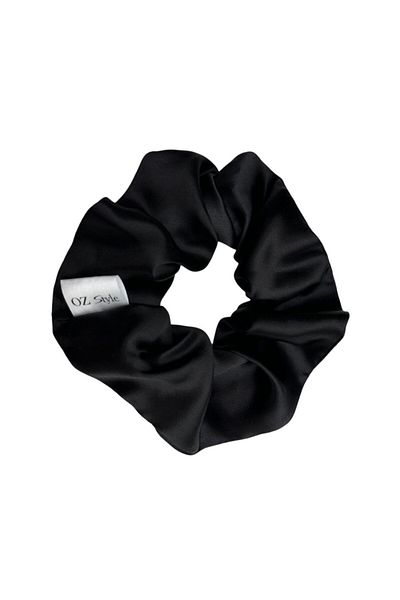 OZ STYLE Elastic de par negru 100% din matase naturala OZ Style Silk Scrunchie
