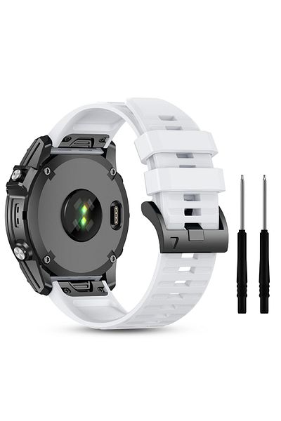 O Ozone Silicone Bands For Garmin Fenix 7X|Fenix 6X|Fenix 5X|Fenix 5P|5 Plus|Fenix 6X Pro|Fenix 3 - White
