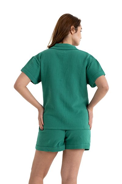 PANCHY CANKY Shorts Shirt Suit 2 Layers Muslin 100% Cotton