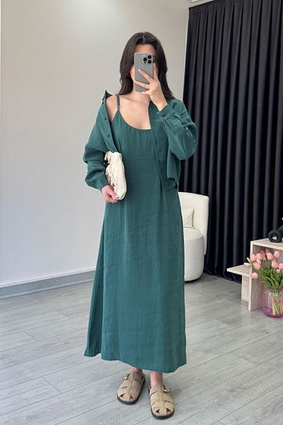 My Blog Σετ φόρεμα πουκάμισο Emerald Modal - 51153