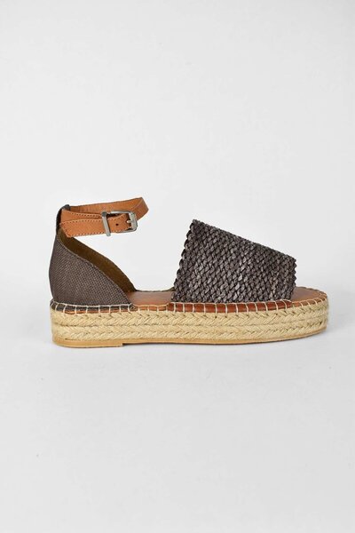 birizmoda Γυναικεία Ψάθινα Λεπτομερή Καλοκαιρινά Σανδάλια - Bitter Brown